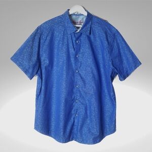Robert Graham Men's  Blue Classic Fit Short Sleeve.